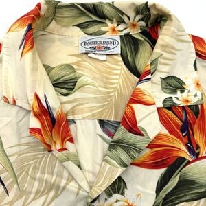Pacific Legend Men's Hawaiian L Short Sleeve Floral Button Up Aloha Cotton Shirt